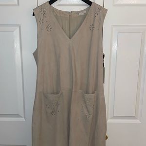 Tan WORTH Dress with Laser Cutouts